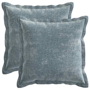 vidaXL Federa 2 pz HOUTEN Azzurro 30 x 30 cm Tessuto Chenille