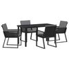 vidaXL Set da Pranzo per Giardino 5 pcs Nero