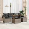 vidaXL Set Divano da Giardino con cuscino 6 pcs Grigio polyrattan