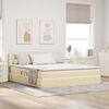 vidaXL Letto con contenitore e materasso Crema 160 x 200 cm