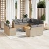 vidaXL Set Divani da Giardino 12 pz con Cuscini Beige in Polyrattan