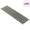 vidaXL Piastre Forate 20 pz 2 mm 300x80 mm Acciaio Zincato