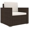 vidaXL Set Divani da Giardino 8 pz con Cuscini in Polyrattan Marrone
