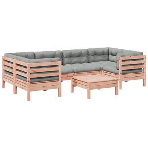 vidaXL Set Divani Giardino 7 pz Cuscini Legno Massello Abete Douglas