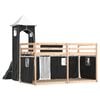 vidaXL Letto a Castello con Scivolo e Tende Bianco e Nero 90x200 cm