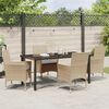 vidaXL Set da Pranzo per Giardino con cuscino 5 pcs Beige polyrattan