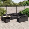 vidaXL Set Divani da Giardino 10pz con Cuscini in Polyrattan Nero