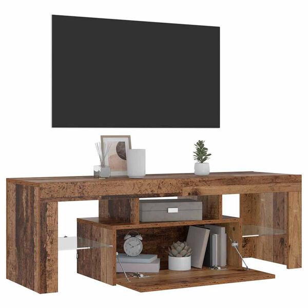 vidaXL Mobile Porta TV con LED Legno Antico 120x36,5x40 cm Multistrato