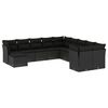 vidaXL Set Divani da Giardino 11 pz con Cuscini in Polyrattan Nero