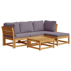 vidaXL Set Salotto da Giardino 5 pz con Cuscini Legno Massello Acacia