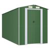 vidaXL Capanno da Giardino Verde 192x440x223 cm Acciaio Zincato
