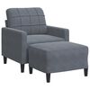 vidaXL Poltrona con Poggiapiedi Grigio Scuro 60 cm in Velluto