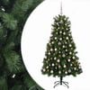 vidaXL Albero di Natale artificiale con rami snodati e palline 150 cm