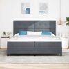 vidaXL Letto a molle con materasso Grigio scuro 200 x 200 cm Velluto