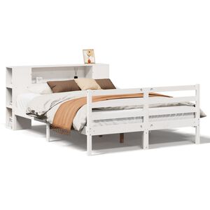 vidaXL Letto Libreria senza Materasso Bianco 140x200 cm Legno di Pino