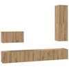 vidaXL Mobile TV da Parete 4 pcs Rovere artigianale Legno multistrato