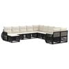 vidaXL Set Divano da Giardino 11 pz Nero polyrattan