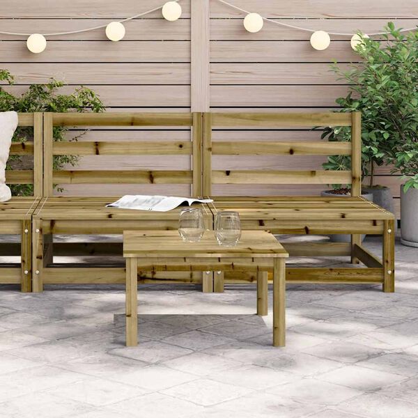 vidaXL Divani Giardino Senza Braccioli 2pz 70x70x67 cm Pino Impregnato