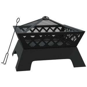 vidaXL Braciere con Attizzatoio 50 cm XXL in Acciaio