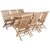 vidaXL Set di Mobili da Giardino 7 pz Naturale Legno di teak solido