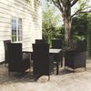 vidaXL Set da Pranzo da Giardino 7 pz con Cuscini in Polyrattan Nero