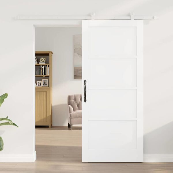 vidaXL Porta scorrevole ORKDAL Bianco 86 x 198,5 cm Pino massello