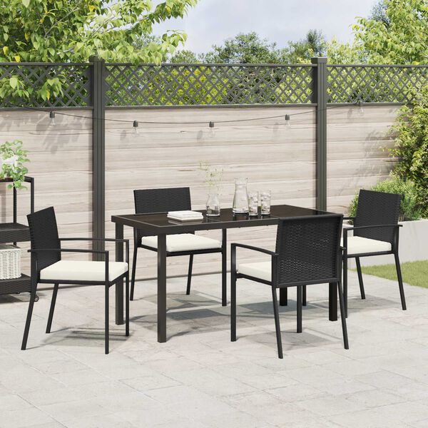 vidaXL Set da Pranzo per Giardino 5 pcs Nero