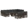 vidaXL Set Divano da Giardino 14 pz Grigio polyrattan
