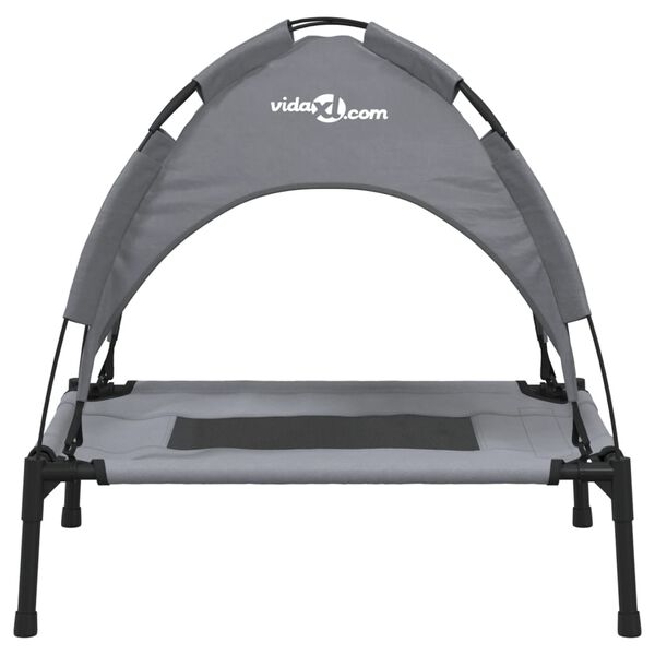 vidaXL Lettino per Cani con Tetto Tessuto Oxford Antracite e Acciaio