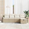 vidaXL Set Divano da Giardino con cuscino 5 pcs Beige Poly Rattan