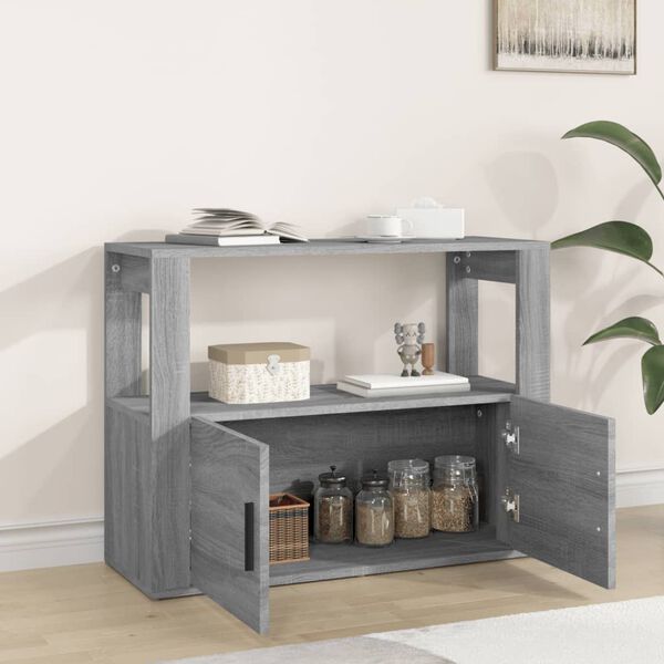 vidaXL Credenza Grigio Sonoma 80x30x60 cm in Legno Multistrato