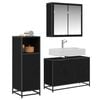 vidaXL Set di mobili per il bagno 3 pz Rovere Nero 90 x 33 x 60 cm