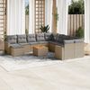 vidaXL Set Divani da Giardino 12 pz con Cuscini Beige in Polyrattan