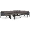 vidaXL Set Divani da Giardino 7 pz con Cuscini in Polyrattan Antracite