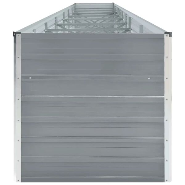 vidaXL Letto Rialzato Giardino in Acciaio Zincato 600x80x77 cm Grigio