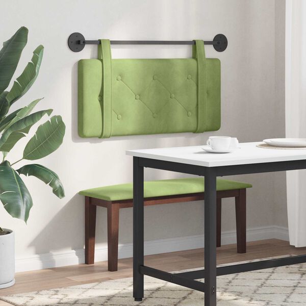 vidaXL Testata appesa Verde chiaro 90 x 55 x 5 cm Velluto