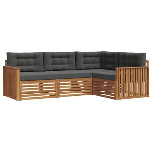 vidaXL Set di divani da esterno 4 pz 4-Posti Naturale e Antracite