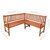 vidaXL Panca da Giardino ad Angolo con Cuscini 150 cm Massello Acacia