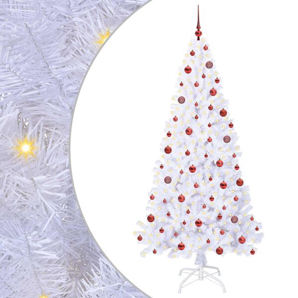 vidaXL Albero di Natale artificiale Bianco 210 cm PVC e Acciaio