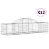 vidaXL Cesti Gabbioni ad Arco 12 pz 200x50x40/60 cm Ferro Zincato
