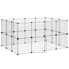 vidaXL Gabbia per Animali 28 Pannelli con Porta Nero 35x35 cm Acciaio