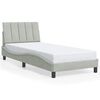 vidaXL Giroletto senza Materasso Hanko Grigio Chiaro 90x190 cm Velluto