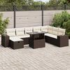 vidaXL Set Divani da Giardino 9pz con Cuscini Marrone in Polyrattan