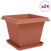 vidaXL Vasi per Piante 24 pz Rosso Mattone Plastica