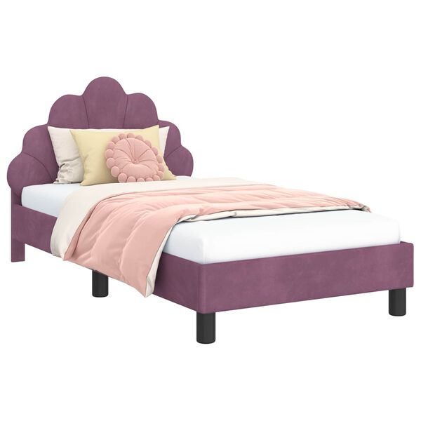 vidaXL Struttura letto bambini con testata Viola 80 x 160 cm Velluto