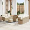 vidaXL Set Divano da Giardino con cuscino 9 pcs Beige e Crema