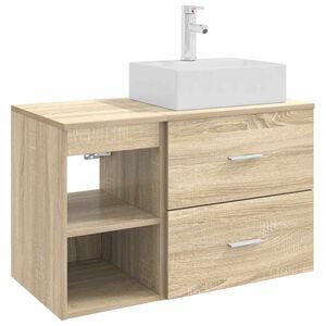vidaXL Set di mobili per il bagno 2 pcs Rovere Sonoma