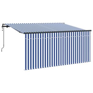 vidaXL Tenda Retrattile Blu e Bianco 300 x 200 cm