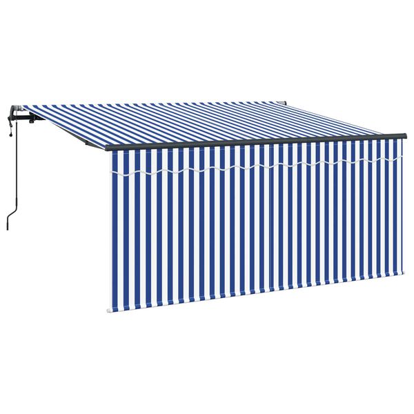 vidaXL Tenda Retrattile Blu e Bianco 300 x 200 cm