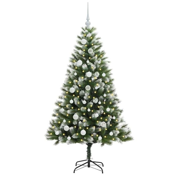 vidaXL Albero di Natale artificiale a cerniera con neve fioccata